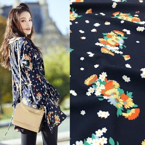 145cm wide digital printed fabric meter shirt dress polyester fabric 4-way stretch crepe fabric wholesale cloth