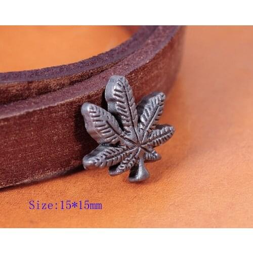 50X 15MM Vintage Silver Leaf Carved Bag Shoe Metal Studs Rivet Bullet Spikes