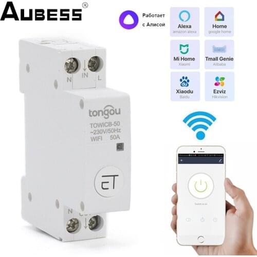 New Smart WiFi Circuit Breaker Voice Control EWeLink APP Main Switch Din Rail Remote Control Work With Amazon Alexa Google Home