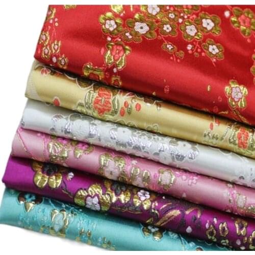 Wide 29" Antique Jacquard Brocade Metallic Silk Cloth Cheongsam Bjd Dress Trim Material Decorative Diy Fabric Plum Blossom