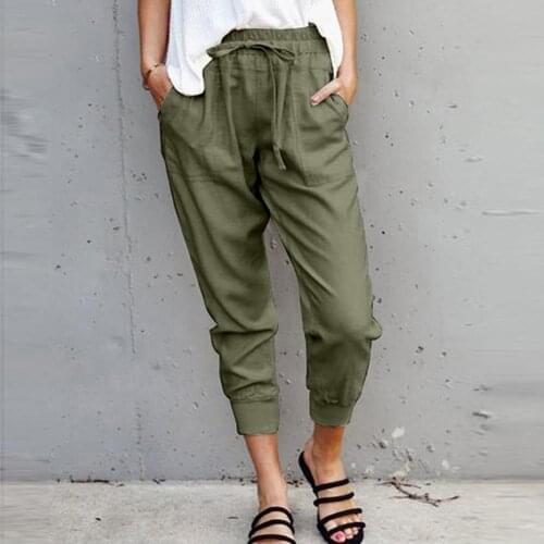 Women Trousers Easy-matching Fine Workmanship Cotton Women Clothing Pencil Pants Ladies Mid Waist Streetwear pants