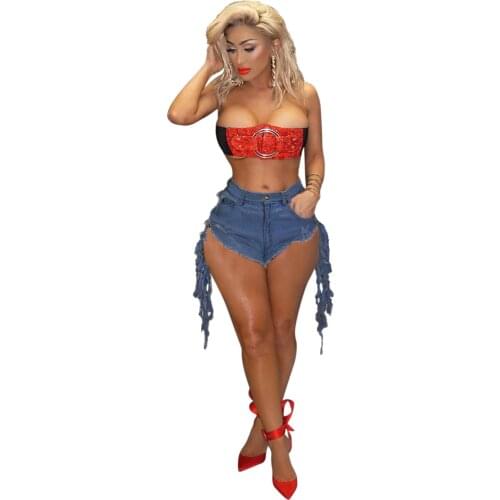 Womens Juniors Denim Shorts High Waisted Frayed Raw Hem Tassels Short Pants Jeans