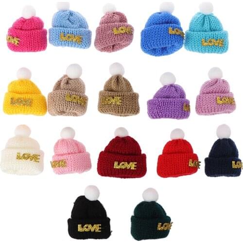 1:12 Dollhouse Miniature Knitting Hat Dolls Hat Decor Children Gift Doll House Accessories Random Color