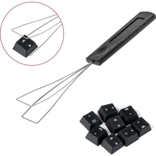 1PC Steel Wire Keyboard Key Keycap Puller Plastic Handle Remover With Unloading Steel Cleaning Tool