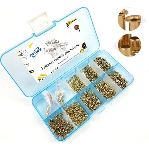 1000Pcs GB876 M0.9 M1.3 M1.5 M1.7 Mix Tubular Rivets Double-sided Circuit Board PCB Nails Copper Hollow Rivet Nuts Kit HR001