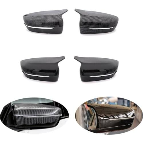 2Pcs Car Bright Black Side Rear View Mirror Cover Replacement For BMW 3 5 6 7 Series G20 G30 G38 G11 G12 GT G32 2016 - 2020