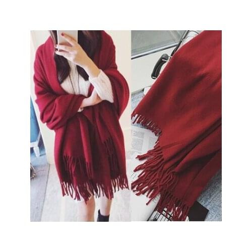 200*80CM travel photo modeling national style retro Chinese red joker cashmere scarf shawl