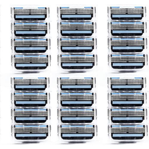 24pcs Men Shaving Razor Cartridges Suitable with Mache3 for Hair Removal Razor Blades