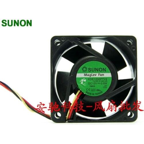 Original For Sunon KDE1206PTV4 DC 12V 0.8W 6CM 6025 60mm 3 -wire cooling fans