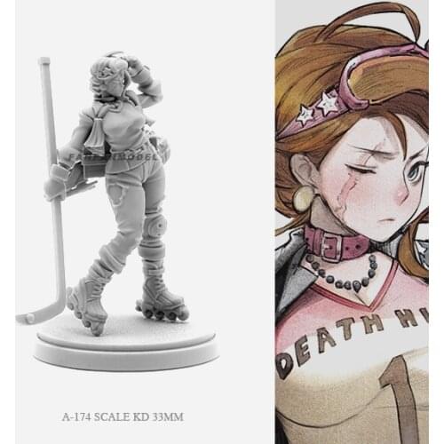 30MM Resin Figure Kits Skating goddess Model Self-assembled A-174