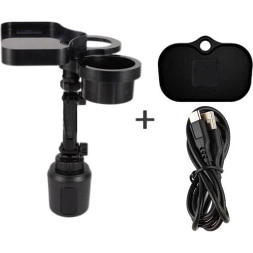 4 in 1 360°rotating Adjustable Base Cup Holder Expander Adapter Car Cup Holder with Wireless Charging Board Container Car Acc