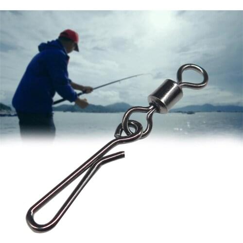 50pcs Fishing Swivels Connector Interlock Pin Snap Rolling Swivel For Fishhook Lure Carp Fishing Accessories