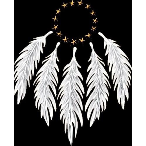 Cartoon Feather Patches Dreamcatcher Iron Appliques For Clothing A-level Washable Heat Transfers T-shirt Dress Decoration