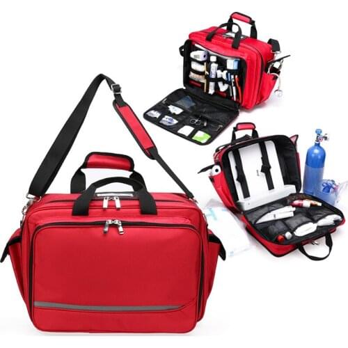 Outdoor First Aid Kit Medical Bag Multi-pockets Ilsolation Large Storage Multipurpose Portable Emergency Travel Nylon Zipper Bag