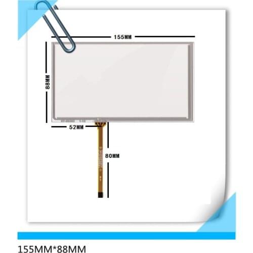 Free shipping New 155mm*88mm 6.2 inch resistance car DVD navigation touch screen 155*88