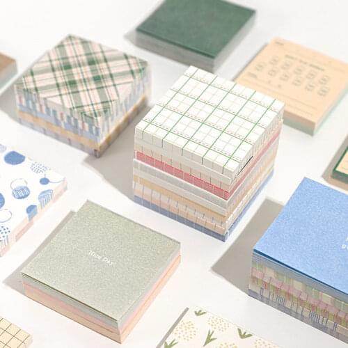 10 models Ins wind milk salt daily grid basic note paper small notebook creative cute non-sticky hand account material set