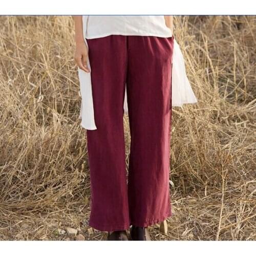 Women Summer Autumn Cupro Fabric Elastic Waist Pants Ladies Solid Color Soft Pants Female Fall Spring Loose Trousers