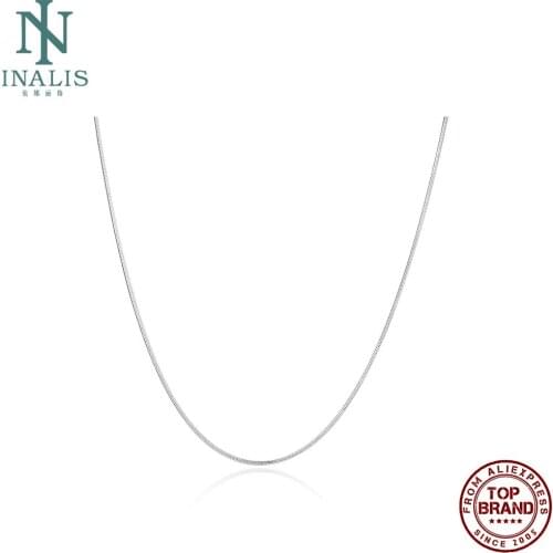 INALIS Snake Chain 18 Inches White Color Geometric Necklaces Women Simple Style Unisex Copper Matching Chains Jewelry Hot Sale