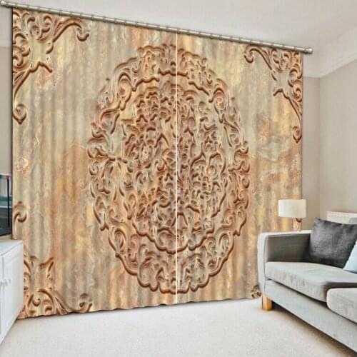 Curtains Decoration European 3D Curtains For Living room Blackout chinese curtains