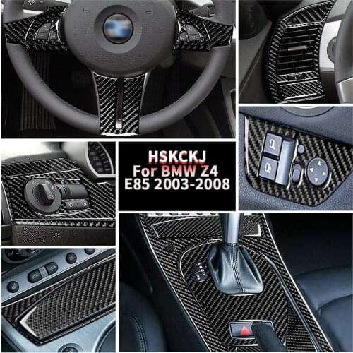 For BMW Z4 E85 E86 2003 2004 2005 2006 2007 2008 Carbon Fiber Sticker Steering Wheel Gear Shift Air Outlet AC CD Car Accessories