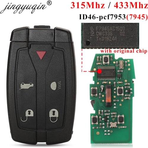 Jingyuqin For Land Rover Freelander 2 Smart Remote control Car Key 315Mhz /433 Mhz Case 5 Button With Small Uncut Blade