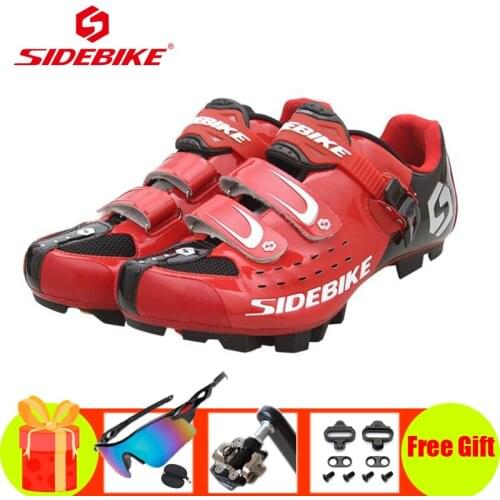 SIDEBIKE Sapatilha Ciclismo Mtb Bicycle Racing Mountain Bike Sneakers Add SPD Pedals Self-locking Breathable Nylon Bike Shoes