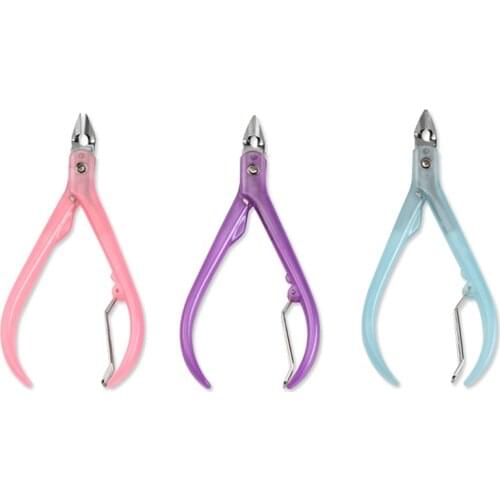 Nail Stainless Steel Cuticle Manicure Care Cutter Nippers Clipper Tool New Plastic Body Dead Skin Pliers