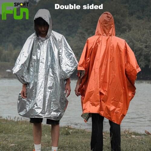 STARFUN Outdoor Multifunctional Emergency Raincoat Reusable Water Proof Emergency Survival Keep Warm Double-sided Hiking Camping