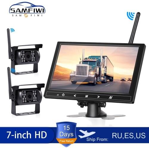 7 inch 12-24V wireless trucK monitor in car screen with Rear View Camera Car TV For Bus RV Trailer Excavator Reverse iamge