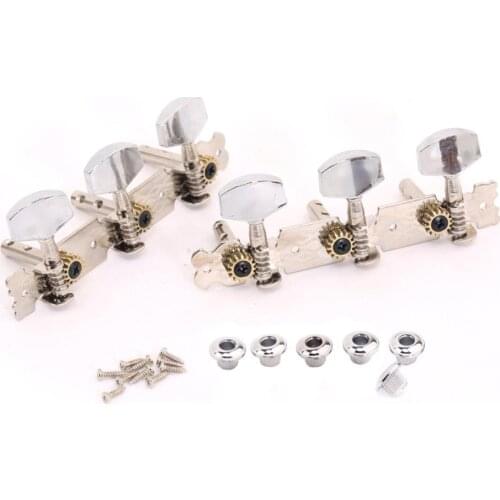 Musiclily 3 on a Plate Short Acoustic Guitar Tuning Pegs keys Machine Heads Tuners Set, Metal Button Nickel