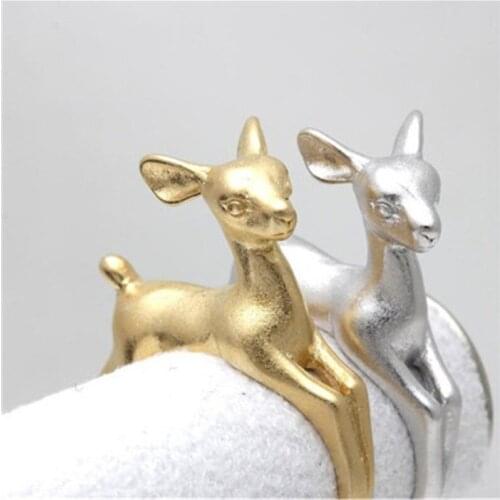 2018 European and American popular new joint ring Stylish and simple cute deer ring Female jewelry Factory direct