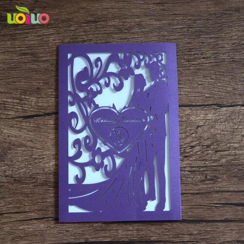 50pc NEW Laser Cut Wedding Invitations Square Shape Engagement Wedding Party Invitation Cards European Style couple heart name