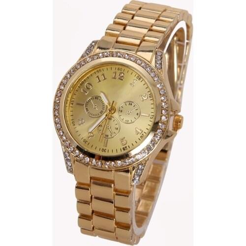 NEW Women Men Popular Shikai Stainless Steel Quartz Rhinestone Crystal Wrist Watch Gift Free Shipping