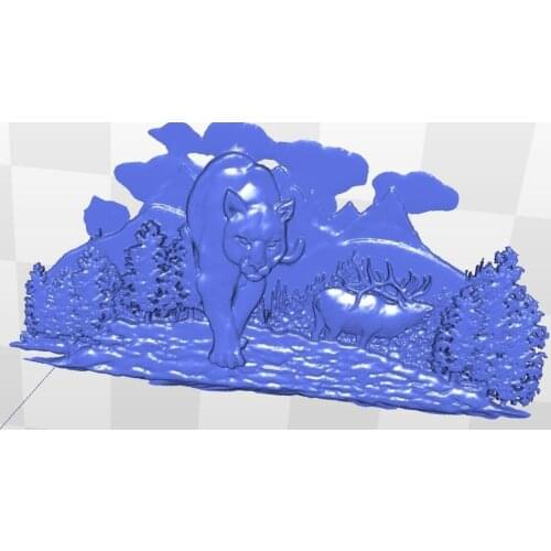Panno_lioness for cnc in STL file format 3d model relief