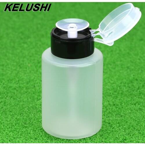 KELUSHI 160mL White Plastic Empty bottle Nail Polish Remover Liquid Alcohol Dispensing Bottle leakproof Pump Cap
