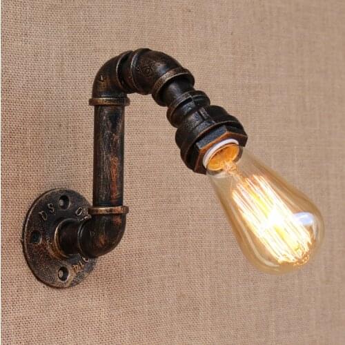 RH Iron Water Pipe Loft Style Wall Lamp Industrial Vintage Retro Wall Sconces Fixtures For Home Lighting Cafe Bar Living Room