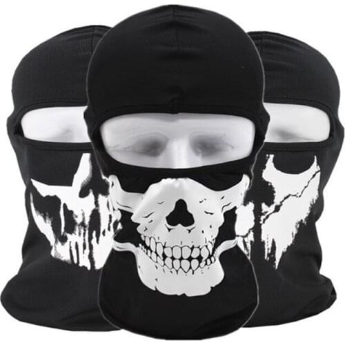 Adult Mens Skull Masked Hat Outdoor Breathable Sport Cycling CS 1 Hole Full Face Mask Hat For Men Women Black Halloween Facekini