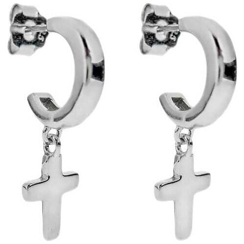 DARK DIAMOND-cross pendant earrings in 925 sterling silver. Perfect and comfortable for daily use