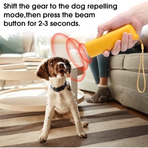 Ultrasonic Dog Training Repeller Pet Trainer Self-defense Tool with LED Lighting 3 in 1 Anti Barking Stop Bark No Noise Device