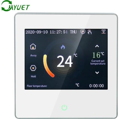 Myuet Smart Wifi Electric Heating Temperature Controller Color Touch Screen 3.5 inch Voice Control Thermostat