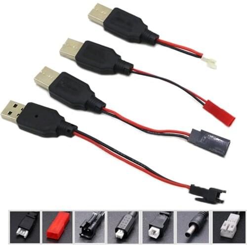 RC USB Charging 3.7V Lithium Battery Charger Cable USB to JST /SM / futaba Plug for 3Rc Drone Quadcopter