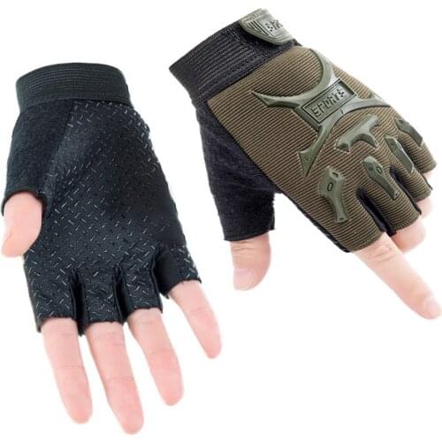 1 Pair Stylish Camouflage Pattern Kids Cycling Gloves Half Finger Gloves Shockproof Anti Slip Bike Gloves Cycling Protection
