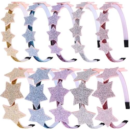 1Piece New Glitter Korean Kids Hairbands Small and Big Star Shiny Hair Hoops for Girls Headbands Sweet Party Hair Accessories