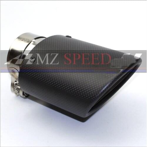 1Pcs Car black Muffler Carbon fiber + stainless steel universal Auto A.K exhaust tip for bmw golf