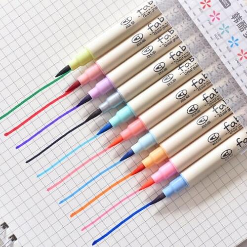 10pcs/ Write Brush Pen Colored Marker Pens Set For Calligraphy Drawing Gift Korean Stationery Art Supplies