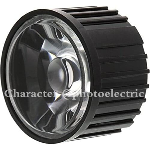 100pcs 5/8/15/25/30/45/60/90/120 degrees LED Lens With Black Holder For 1W 3W 5W High Power LED Lamp Light