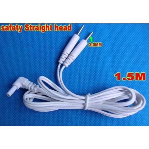 200pcs 1.5 m Highest intensity Durable Contact pin Electrode Wire /tens cable/ electrode cable / tens lead white color two pins