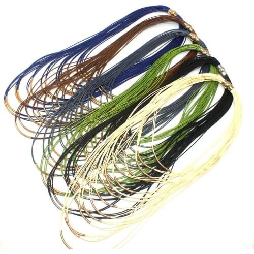 2020 Fashion Necklaces Jewelery Accessories Metal Tube Multilayer Black Leather Chain Necklaces for Women Statement