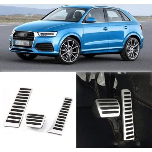 3pcs Aluminium Non Slip Foot Rest Fuel Gas Brake Pedal Cover For Audi Q3 2013-2016