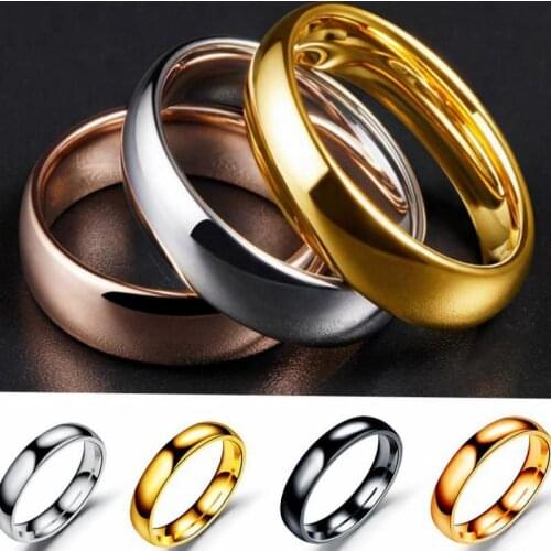 4mm Stainless Steel Minimalist Smooth Thin Rings For Women Men Couple Street Style Simple Stack Ring Jewelry Wedding Anniversary